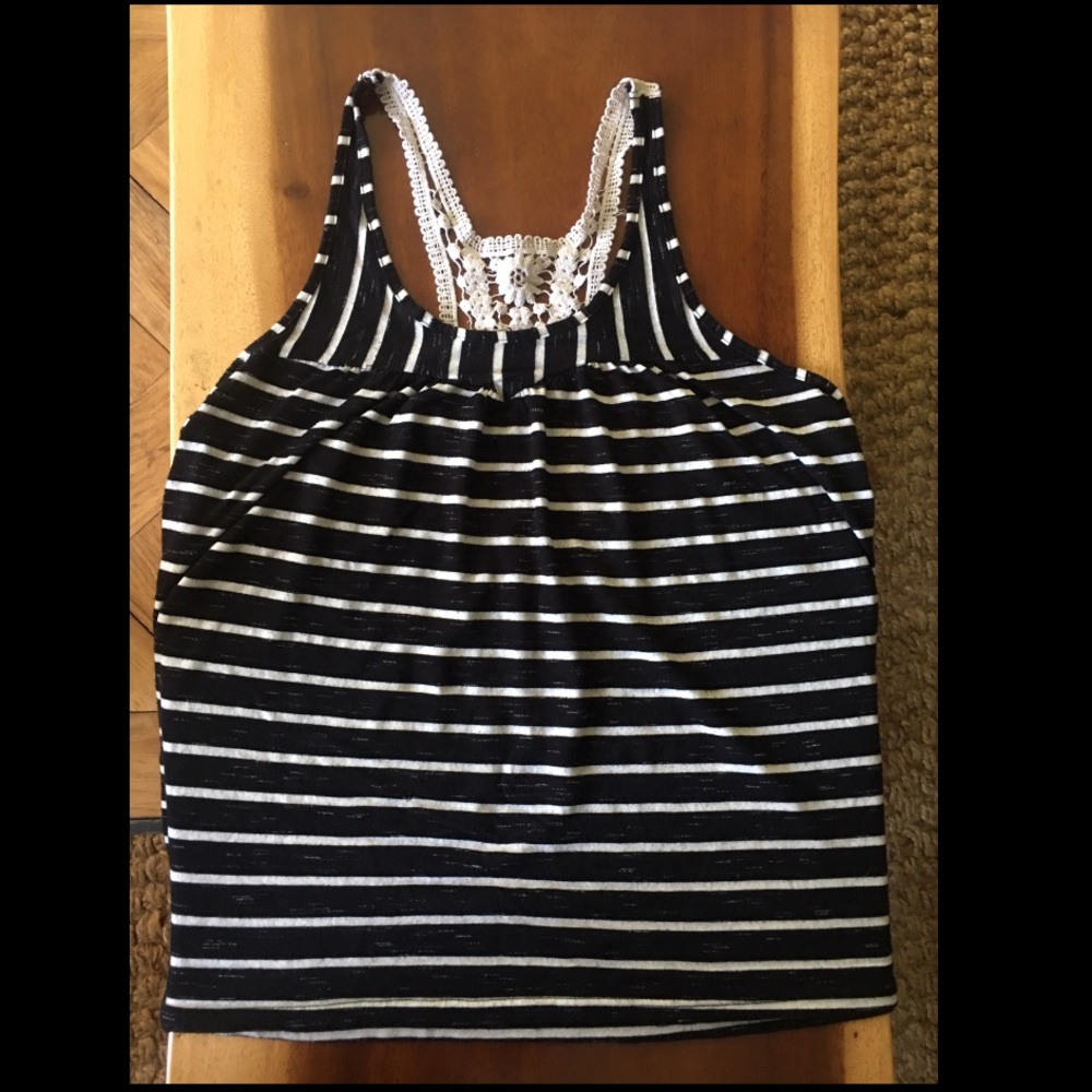 Knit Striped Racerback Tank SZ L